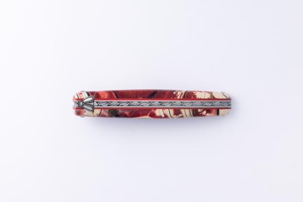 12cm abeille burin plein manche en défense de mammouth rouge