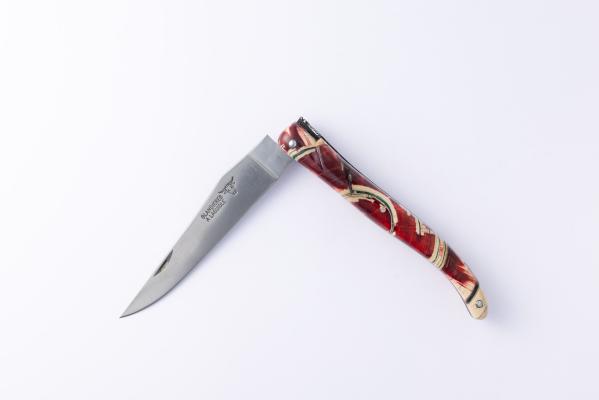 12cm abeille burin plein manche en défense de mammouth rouge